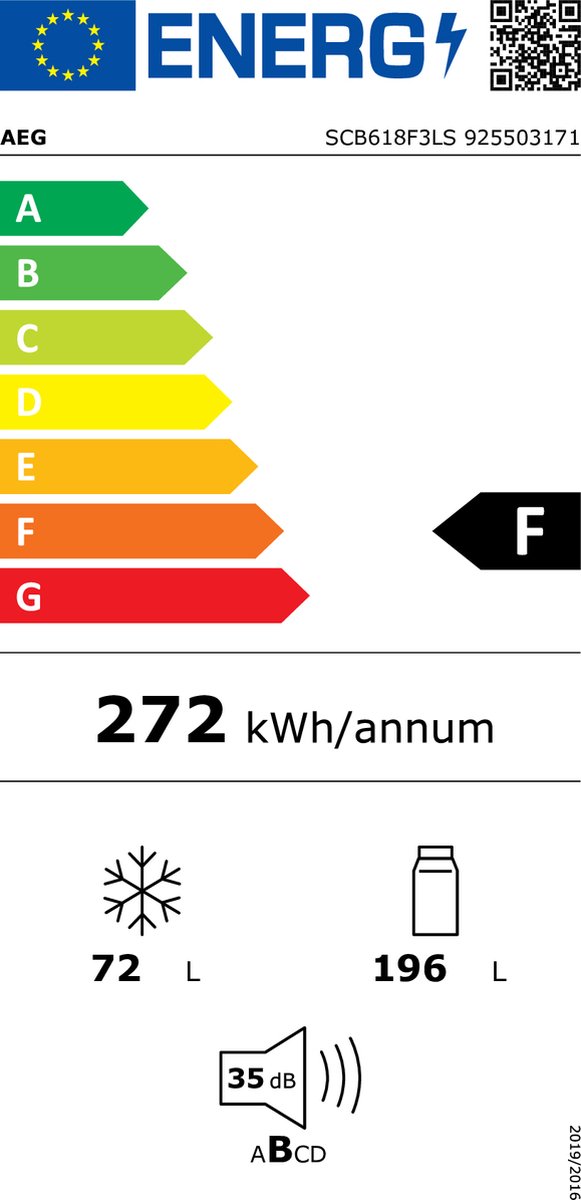 AEG SCB618F3LS Koelvriescombinatie