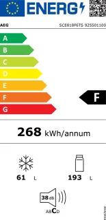 AEG SCE818F6TS Koel-vriescombinatie Inbouw Wit 253L