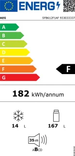 AEG SFB612F1AF Inbouw Combi-Koelkast 181L Wit