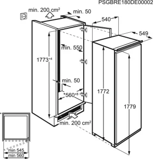 AEG SKB618F1DS Kastmodel Koelkast 311L Vrijstaand