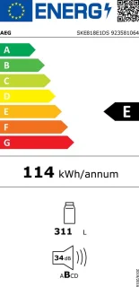AEG SKE818E1DS Inbouwkoelkast 314L