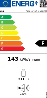 AEG SKE818F1DS Inbouwkoelkast 310L Wit