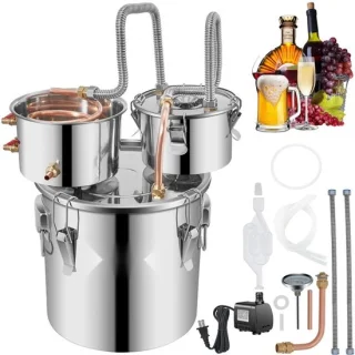 Alambiek Distilleerketel 12,3 L RVS/Koper