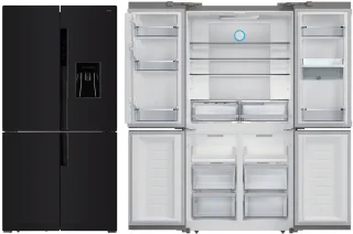 Amica AFN9561DXN Amerikaanse Koelkast 4-Deurs Black RVS