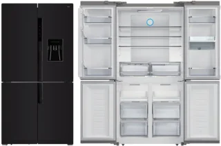 Amica AFN9561DXN Amerikaanse Koelkast 4-Deurs Black RVS