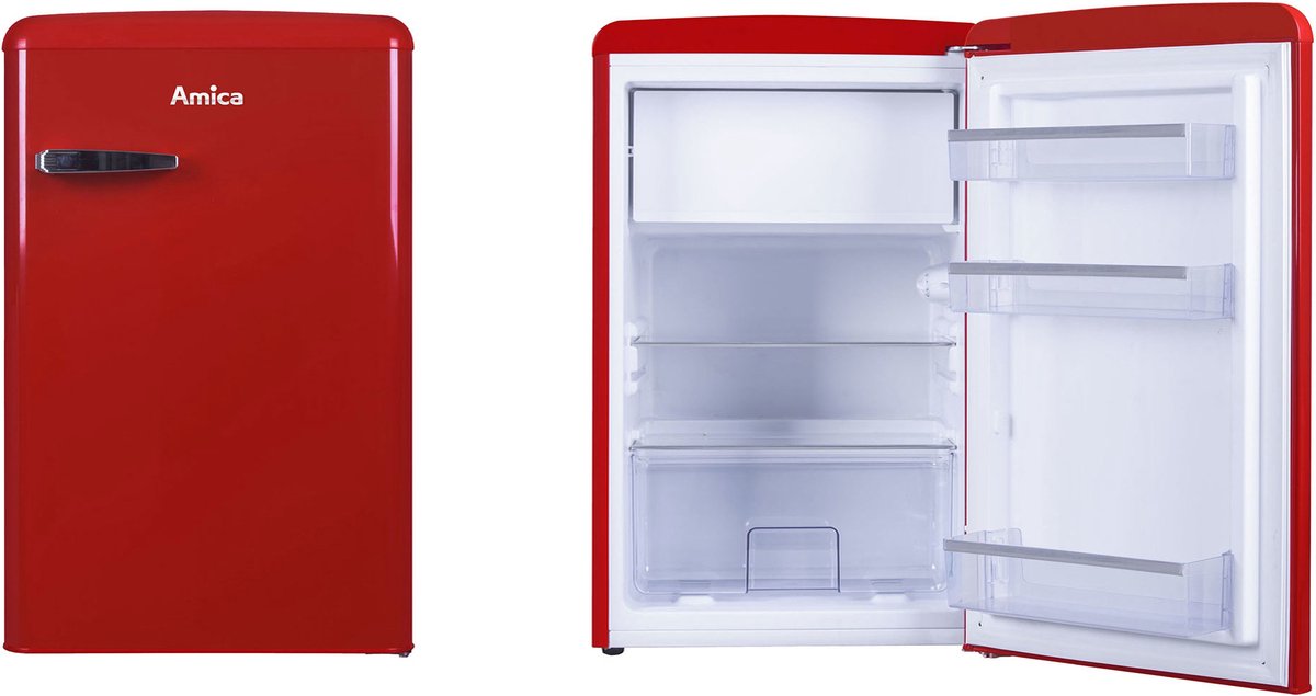 Amica AR1112R Retro Tafelkoelkast Rood