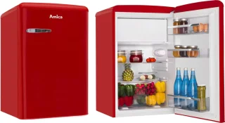 Amica AR1112R Retro Tafelkoelkast Rood