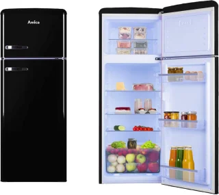 Amica AR7252N Retro koel-vriescombinatie zwart 166,5 cm