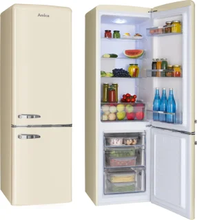 Amica AR8242C Retro Koel-Vriescombinatie Crèmekleur E-label