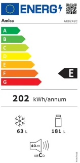 Amica AR8242C Retro Koel-Vriescombinatie Crèmekleur E-label