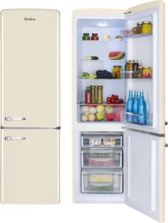 Amica AR8242C Retro Koel-Vriescombinatie Crèmekleur E-label