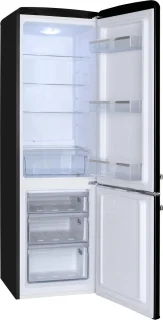Amica AR8242N Retro Koel-Vriescombinatie Zwart Hoogglans