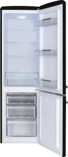 Amica AR8242N Retro Koel-Vriescombinatie Zwart Hoogglans