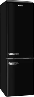 Amica AR8242N Retro Koel-Vriescombinatie Zwart Hoogglans