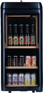 Amsterdam Bierkoelkast Zwart 85 flessen glazen deur