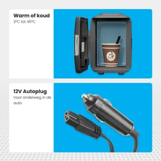 Auronic Mini Koelkast 4L Zwart