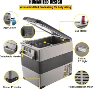 Auto Koelkast Compressor 45L Mini Tafelmodel Met Vriesvak