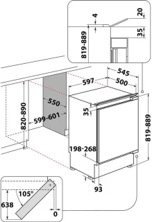 Bauknecht KSU 8GF2E Onderbouwkoelkast 82 cm