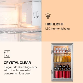Beersafe XXL Crystal White koelkast 80L roestvrij staal