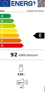 Beko B1904N Inbouwkoelkast 126L