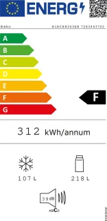 Beko B1RCHE363XB Koelvriescombinatie
