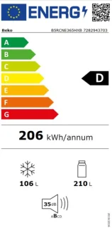 Beko B5RCNE365HXB Koel-vriescombinatie