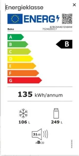 Beko B7RCNA407ZXBRW koel-vriescombinatie donker RVS vrijstaand
