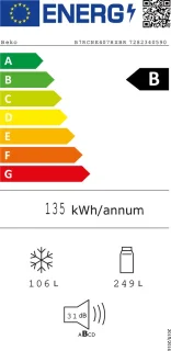 Beko B7RCNE407HXBR Koelvriescombinatie Zwart