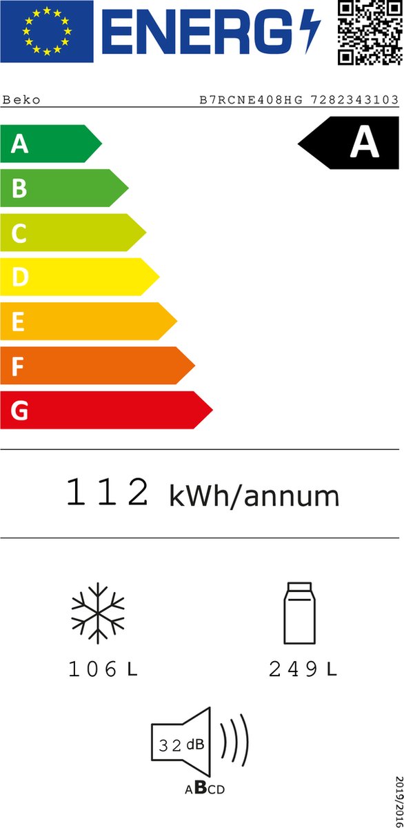Beko B7RCNE408HG koel-vriescombinatie grijs