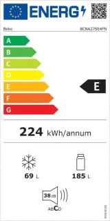 Beko BCNA275E4FN Koel-vriescombinatie Inbouw 254L Wit