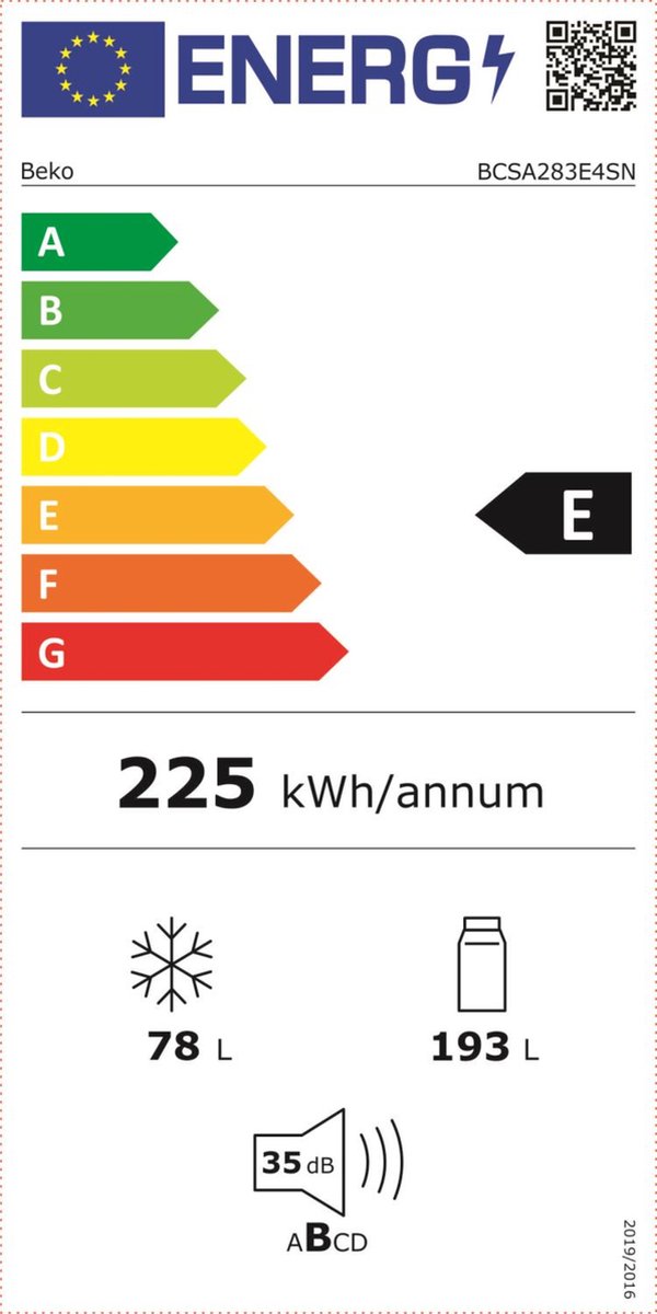 Wat vinden we goed aan de Beko BCSA283E4SN Inbouw koel-vriescombinatie 271L