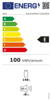 Beko BLSA210M4SN Inbouwkoelkast 121,5cm Sleepdeur