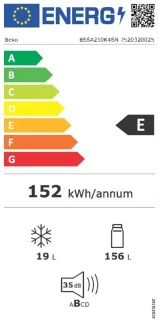 Beko BSSA210K4SN Koelvriescombinatie