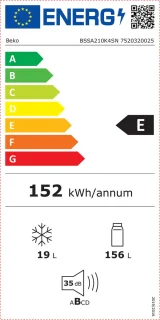 Beko BSSA210K4SN Koelvriescombinatie