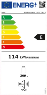 Beko BSSA315K4SN Koelvriescombinatie