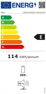 Beko BSSA315K4SN Koelvriescombinatie