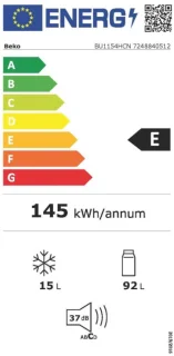 Beko BU1154HCN Inbouwkoelkast 107L 60cm