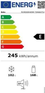 Beko RCHE300K40WN Koelvriescombinatie Wit
