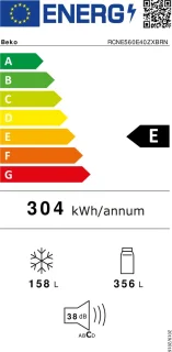 Beko RCNE560E40ZXBRN Combi Koelkast