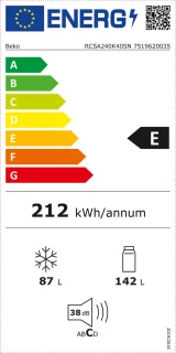 Beko RCSA240K40SN Koelvriescombinatie