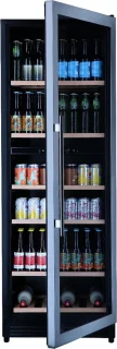 Bierkoelkast Brugge - 320 flessen - glazen deur - RVS rand