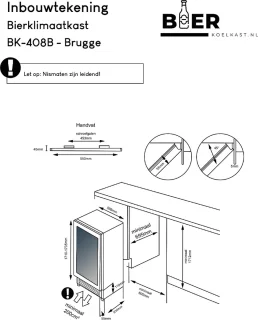 Bierkoelkast Brugge - 320 flessen - glazen deur - RVS rand
