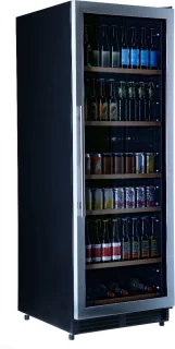 Bierkoelkast Brugge - 320 flessen - glazen deur - RVS rand