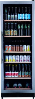 Bierkoelkast Brugge - 320 flessen - glazen deur - RVS rand
