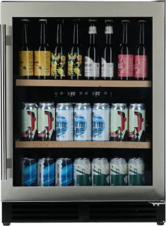 Bierkoelkast Brussel RVS 126 flessen glazen deur