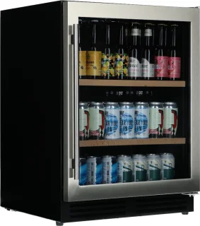 Bierkoelkast Brussel RVS 126 flessen glazen deur