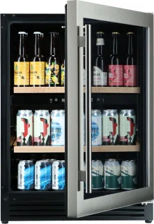 Bierkoelkast Brussel RVS 126 flessen glazen deur