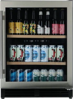 Bierkoelkast Brussel RVS 126 flessen glazen deur