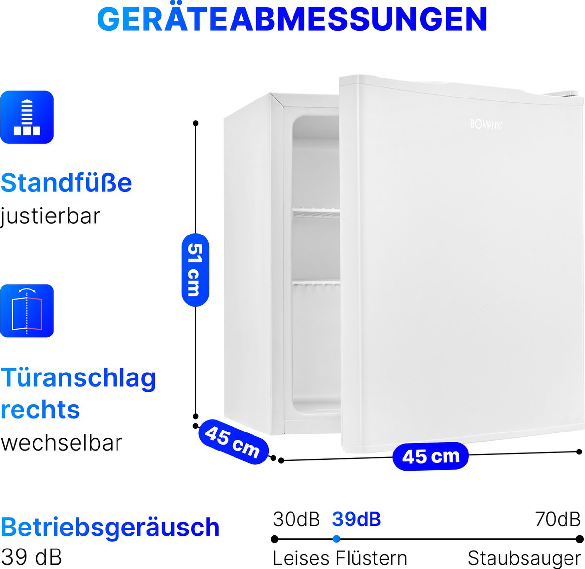 Bomann KB 7346 Mini Koelkast 42L Wit
