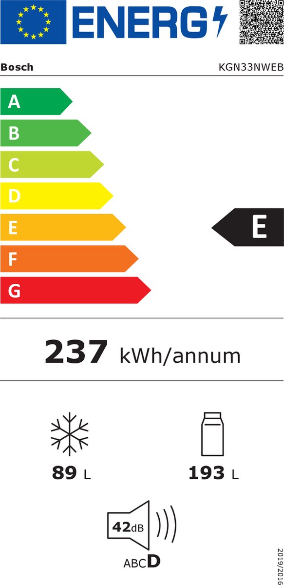 Wat vinden we goed aan de Bosch KGN33NWEB Koel-vriescombinatie Wit Serie 2